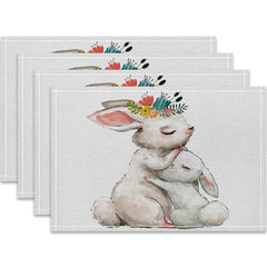 Layoris Bunny Happy Mother'S Day White Placemat Set