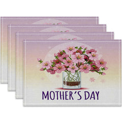 Layoris Vase Mother'S Day Pink Placemat Set