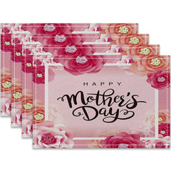 Layoris Pink Rose Happy Mother'S Day Placemat Set