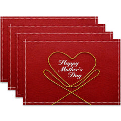 Layoris Yarn Heart Happy Mother'S Day Red Placemat Set
