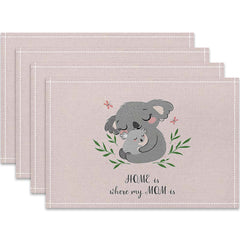Layoris Home Is Where My Mom Is Koala Pink Placemat Set
