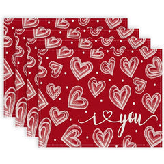 Layoris I Love You Red Valentine'S Day Placemat Set