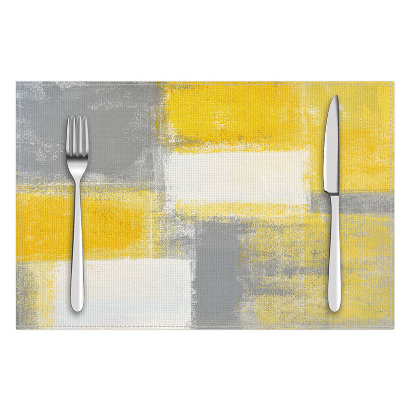 Layoris Retro Yellow White Grey Mixed Dinner Placemat Set