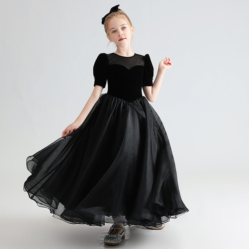 Black Velvet Girls Skirt for Birthday Party Shoot