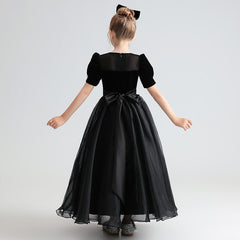 Black Velvet Girls Skirt for Birthday Party Shoot