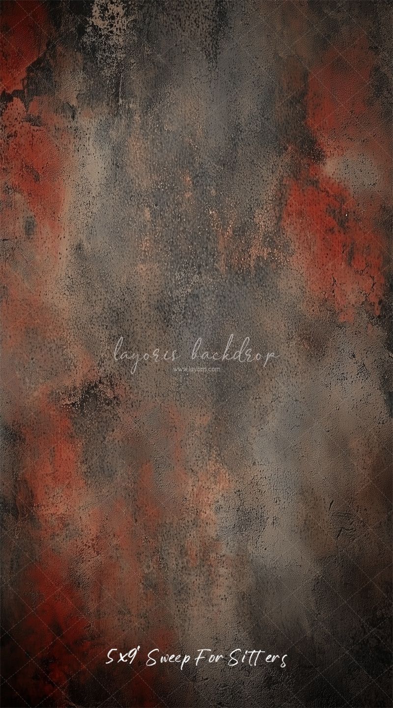 Red Black Rusty Wall Photography Backdrop - Layoris