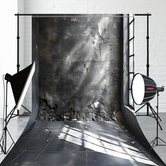 Black Wall Window Floor Sweep Photo Backdrop - Layoris
