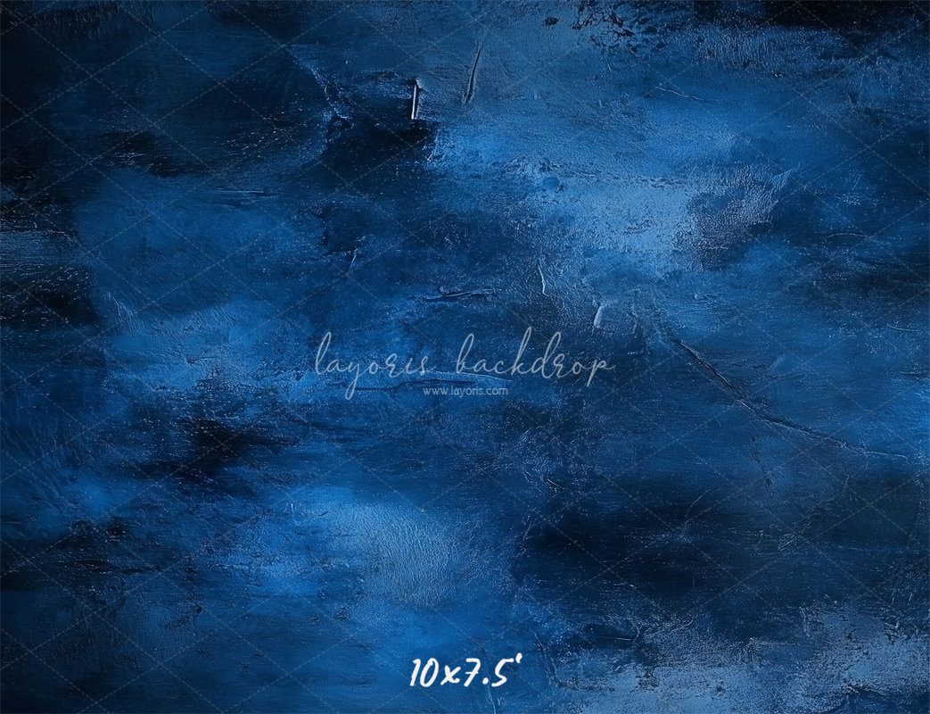 Blue Abstract Texture Old Master Portrait Backdrop - Layoris