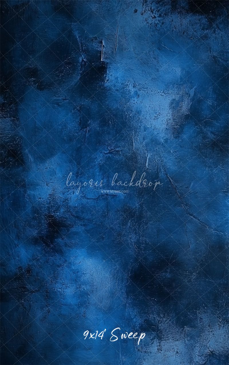 Blue Abstract Texture Old Master Portrait Backdrop - Layoris