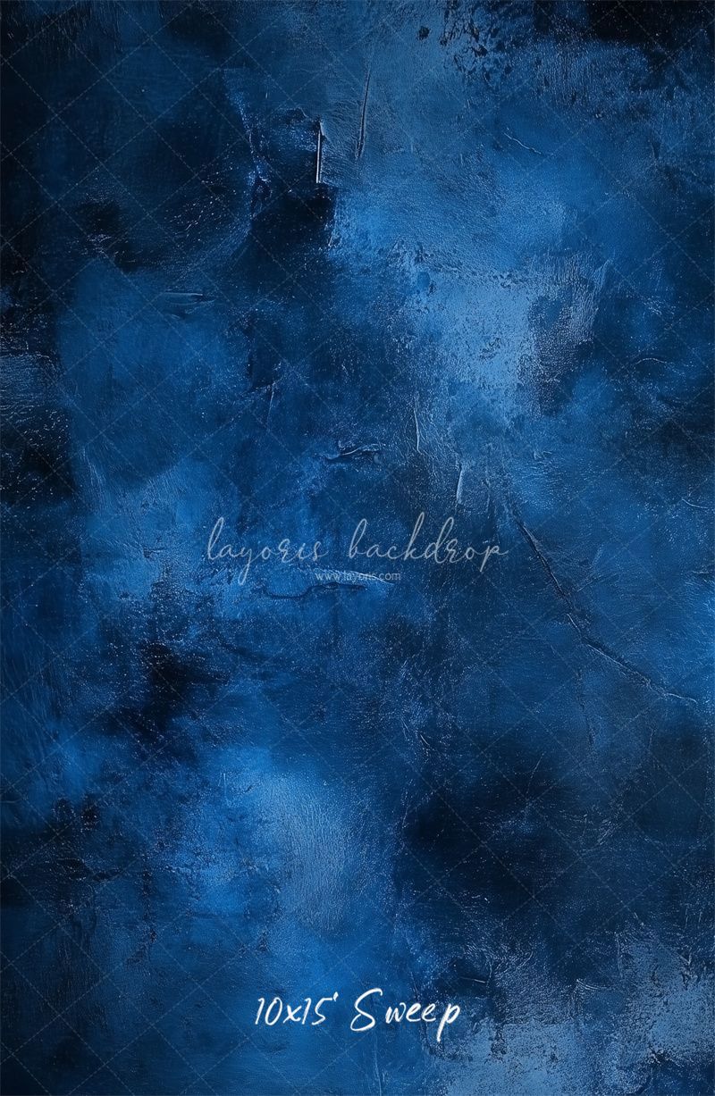Blue Abstract Texture Old Master Portrait Backdrop - Layoris