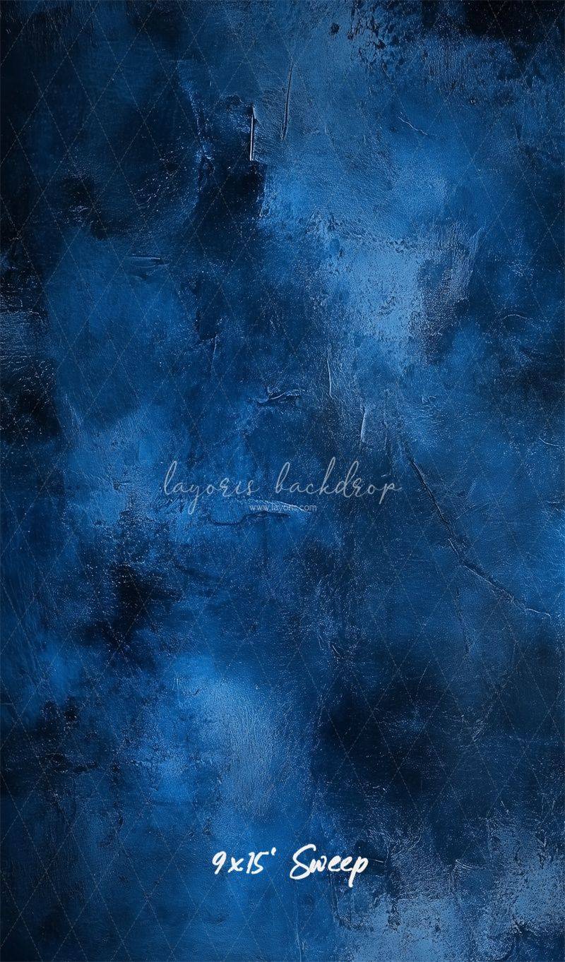 Blue Abstract Texture Old Master Portrait Backdrop - Layoris