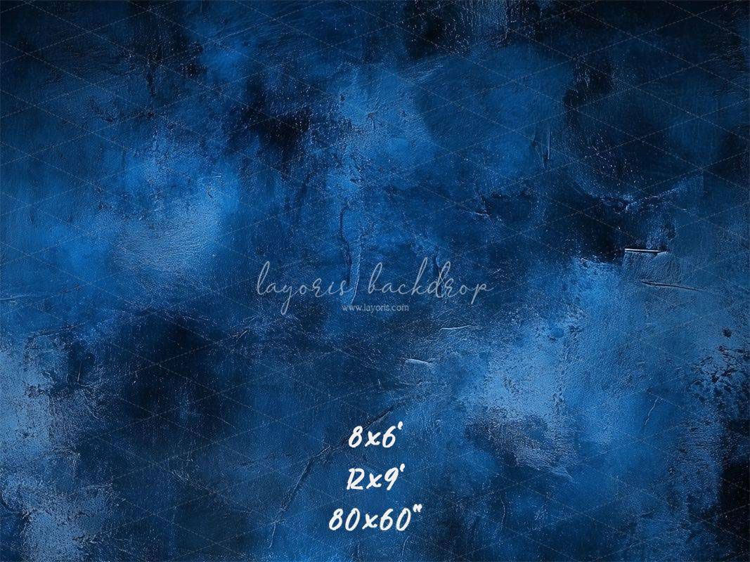 Blue Abstract Texture Old Master Portrait Backdrop - Layoris
