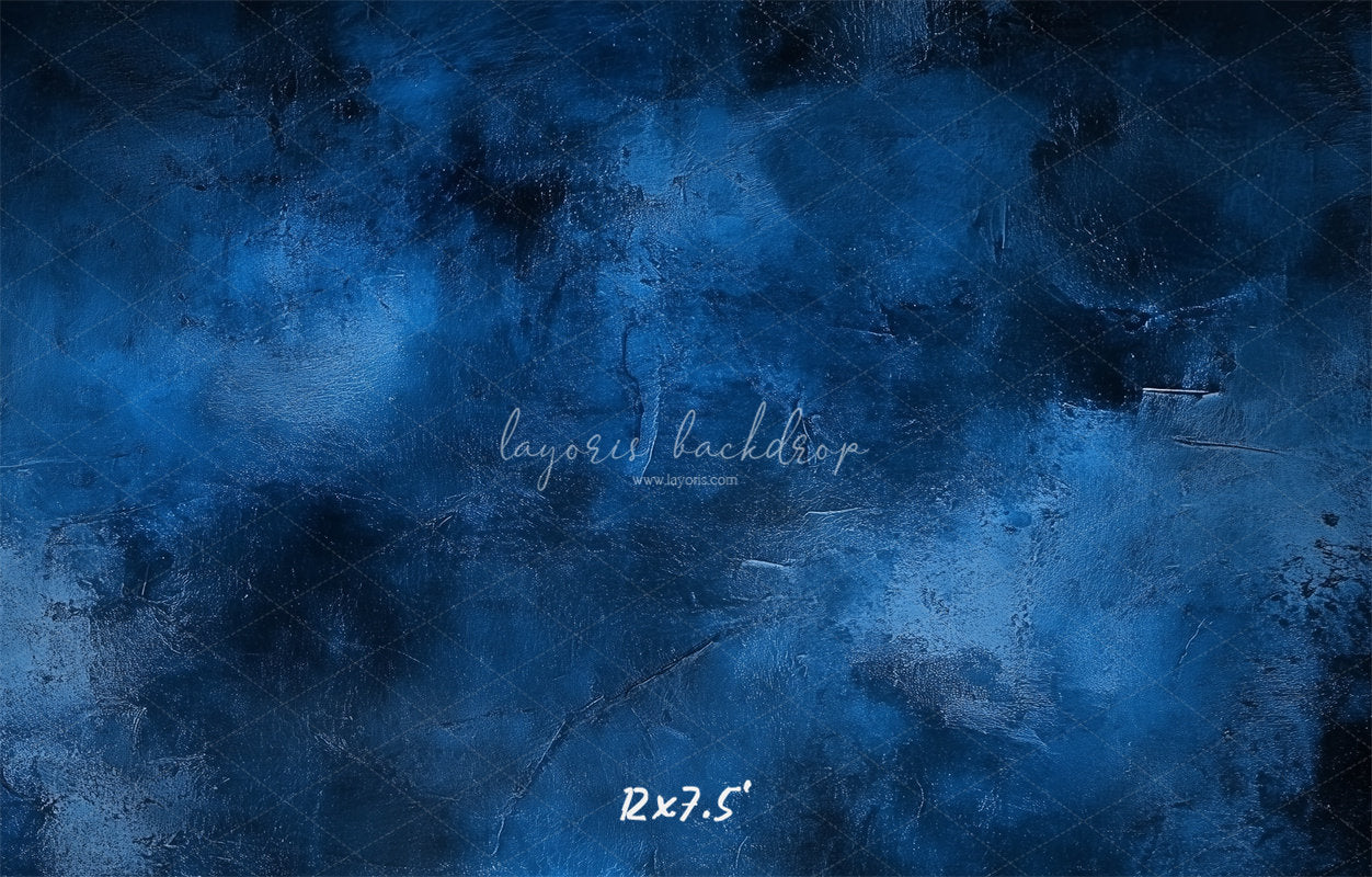 Blue Abstract Texture Old Master Portrait Backdrop - Layoris