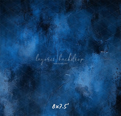 Blue Abstract Texture Old Master Portrait Backdrop - Layoris