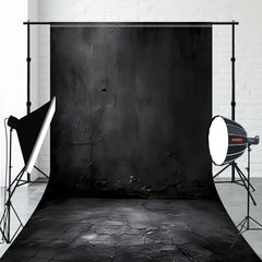 Cracked Black Wall And Floor Vintage Sweep Backdrop - Layoris