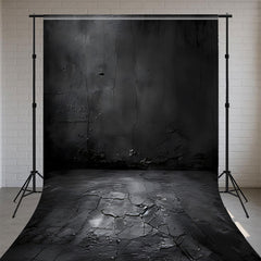 Cracked Black Wall And Floor Vintage Sweep Backdrop - Layoris