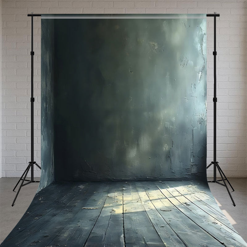 Vintage Wall And Wood Grain Floor Sweep Backdrop - Layoris