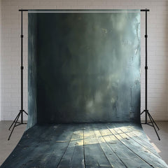 Vintage Wall And Wood Grain Floor Sweep Backdrop - Layoris