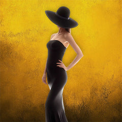 Yellow Black Gradient Old Master Portrait Backdrop - Layoris