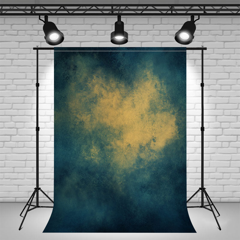 Blue Surrounded Yellow Old Masters Abstract Backdrop - Layoris
