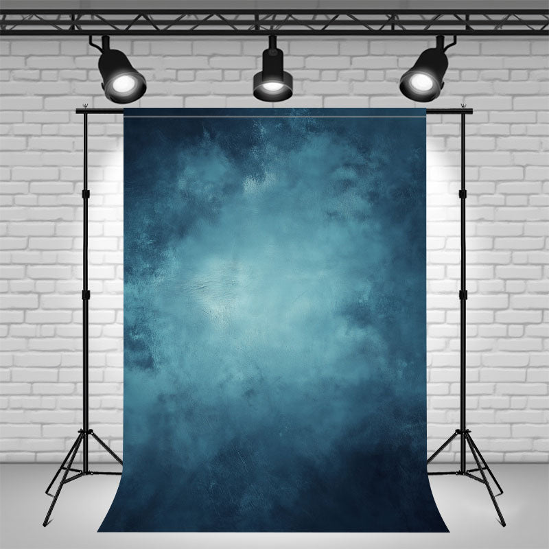 Misty Blue Abstract Old Master Portrait Backdrop - Layoris