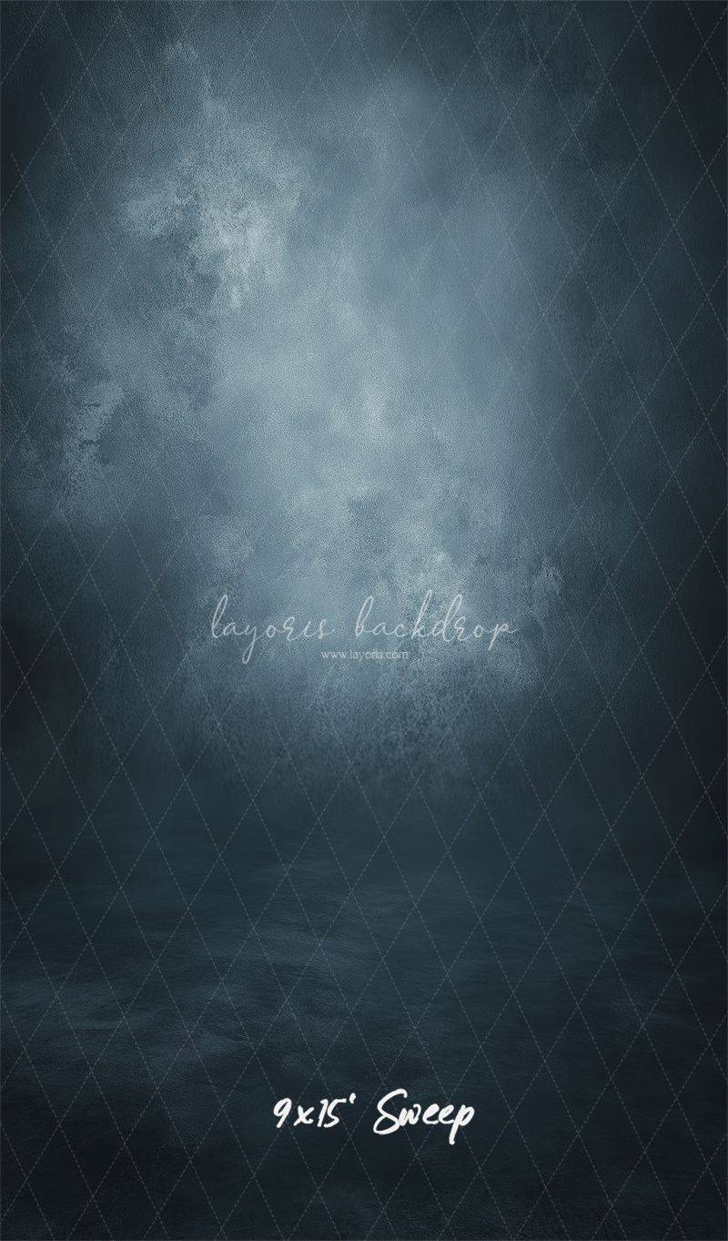 Navy Grey Misty Old Master Photography Backdrop - Layoris