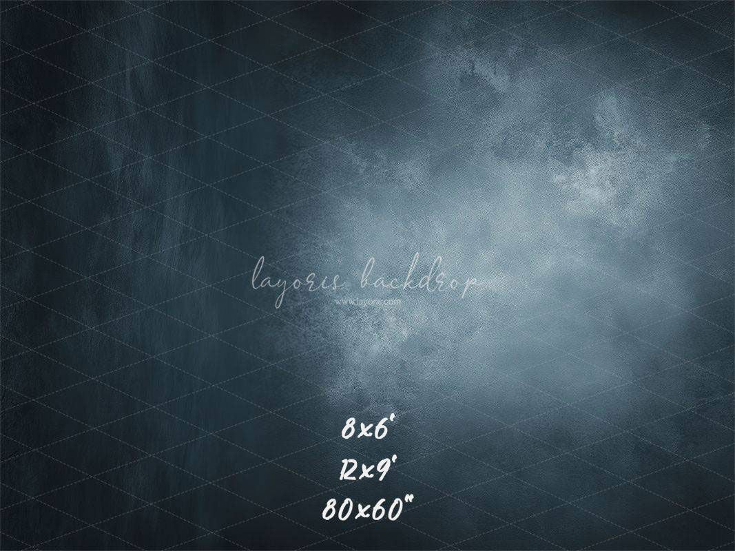 Navy Grey Misty Old Master Photography Backdrop - Layoris