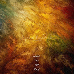 Colorful Retro Feather Texture Portrait Backdrop - Layoris