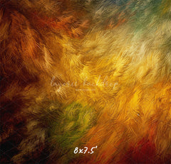 Colorful Retro Feather Texture Portrait Backdrop - Layoris