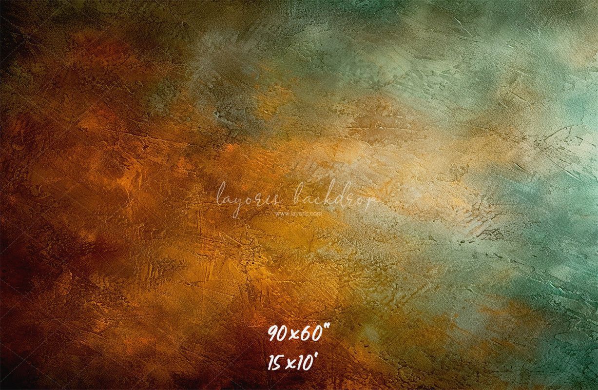 Green And Orange Fusion Retro Portrait Backdrop - Layoris