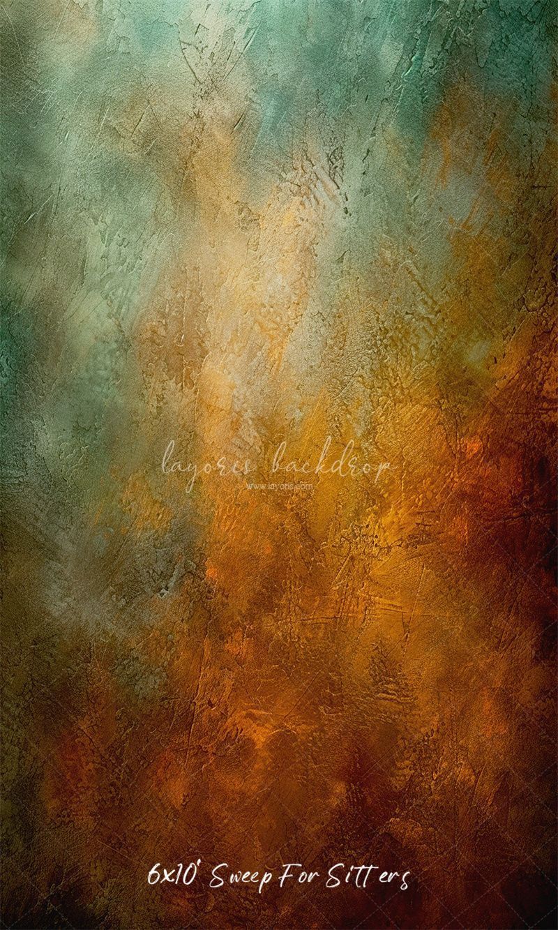 Green And Orange Fusion Retro Portrait Backdrop - Layoris