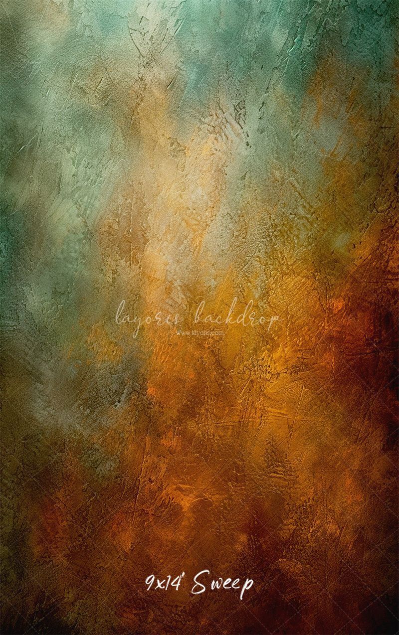 Green And Orange Fusion Retro Portrait Backdrop - Layoris