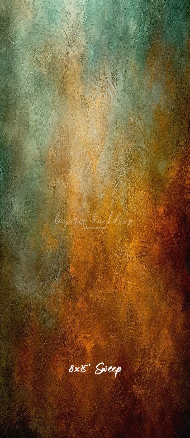 Green And Orange Fusion Retro Portrait Backdrop - Layoris