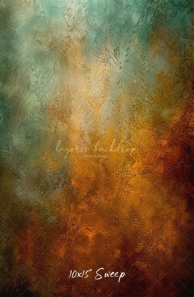 Green And Orange Fusion Retro Portrait Backdrop - Layoris