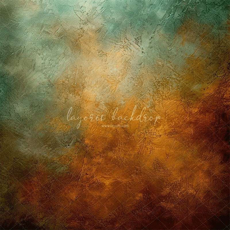 Green And Orange Fusion Retro Portrait Backdrop - Layoris