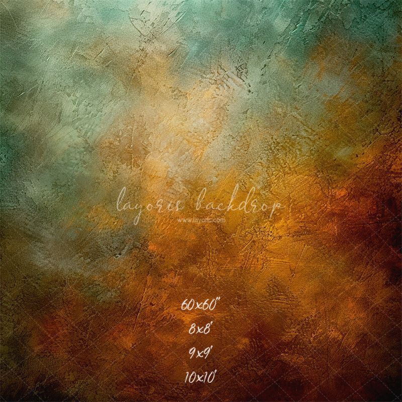 Green And Orange Fusion Retro Portrait Backdrop - Layoris