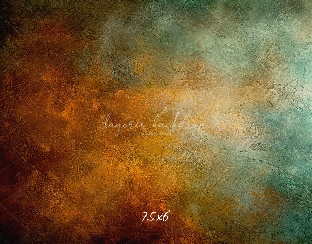 Green And Orange Fusion Retro Portrait Backdrop - Layoris