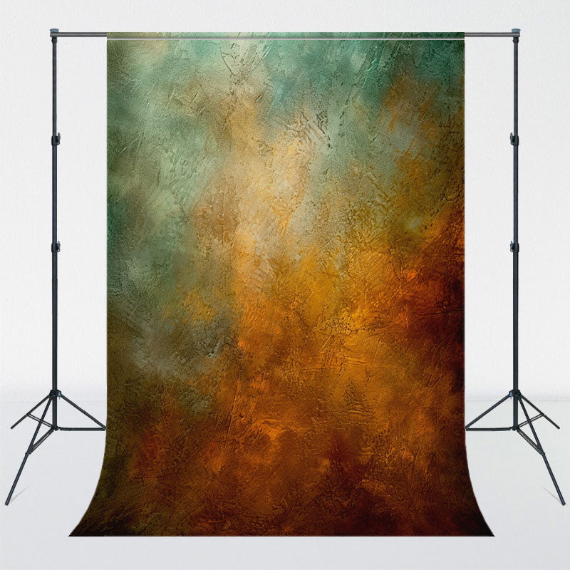 Green And Orange Fusion Retro Portrait Backdrop - Layoris