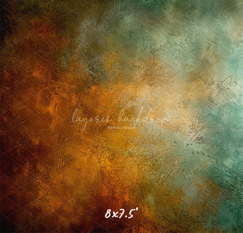 Green And Orange Fusion Retro Portrait Backdrop - Layoris