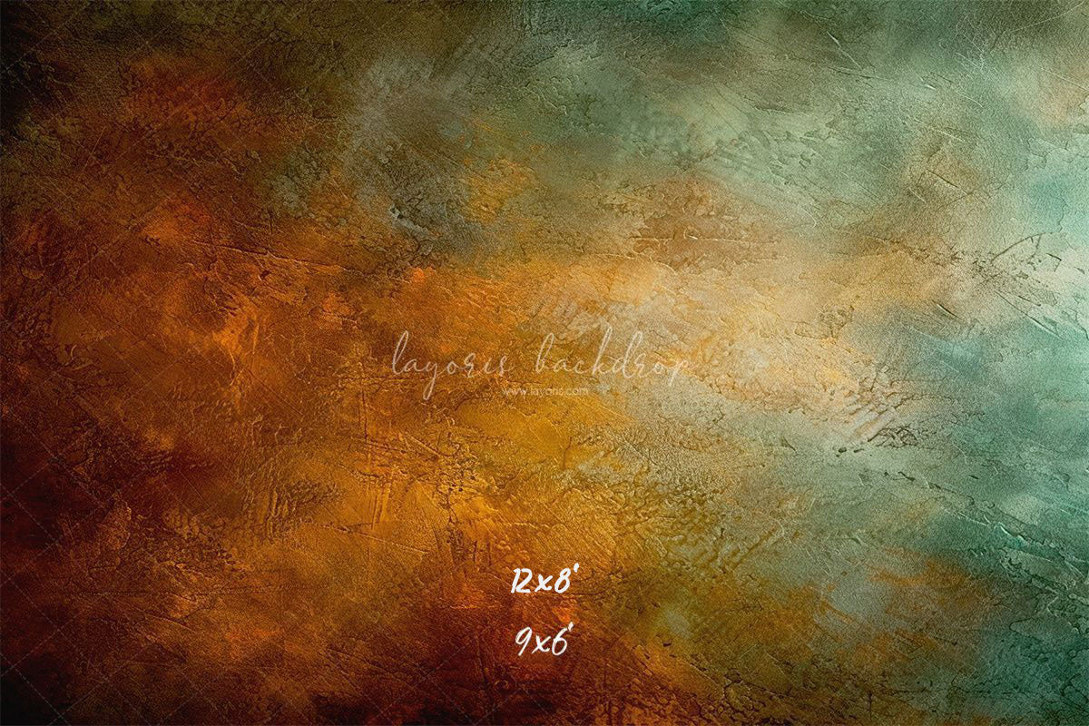 Green And Orange Fusion Retro Portrait Backdrop - Layoris