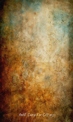 Blue Orange Rusty Mottled Portrait Backdrop - Layoris