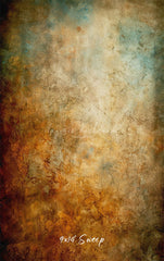 Blue Orange Rusty Mottled Portrait Backdrop - Layoris