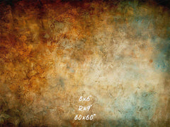 Blue Orange Rusty Mottled Portrait Backdrop - Layoris