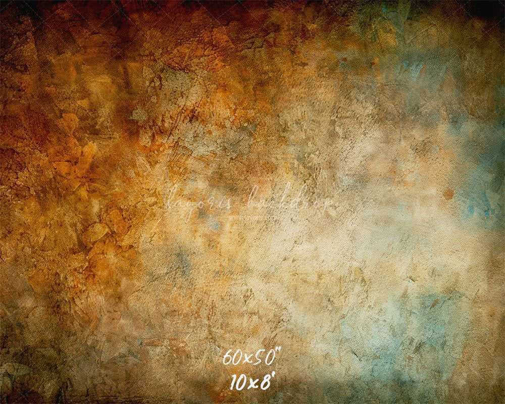 Blue Orange Rusty Mottled Portrait Backdrop - Layoris