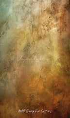 Green Orange Rusty Vintage Wall Photo Backdrop - Layoris