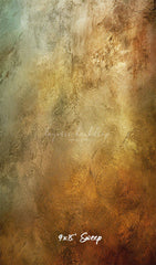 Green Orange Rusty Vintage Wall Photo Backdrop - Layoris
