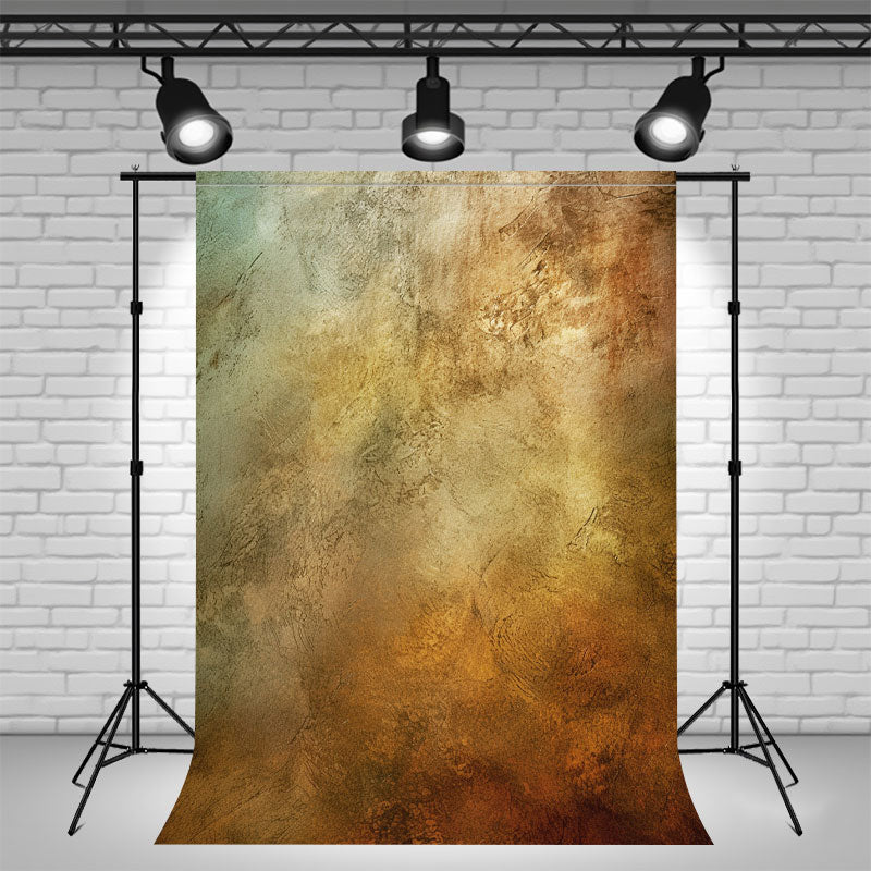 Green Orange Rusty Vintage Wall Photo Backdrop - Layoris