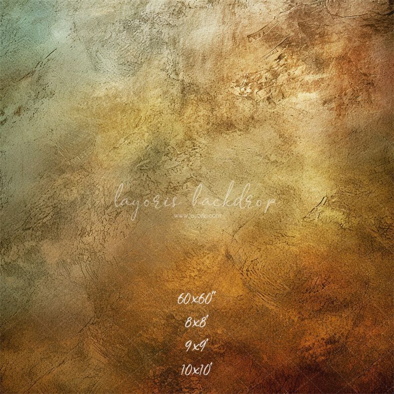 Green Orange Rusty Vintage Wall Photo Backdrop - Layoris