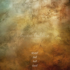 Green Orange Rusty Vintage Wall Photo Backdrop - Layoris