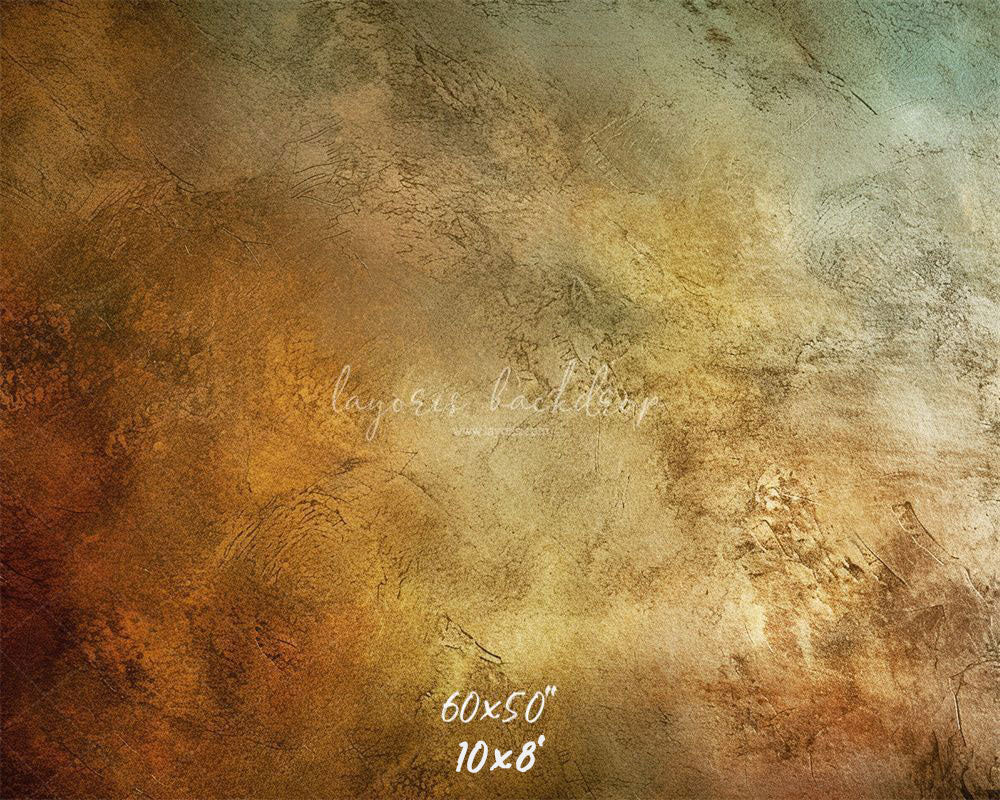 Green Orange Rusty Vintage Wall Photo Backdrop - Layoris